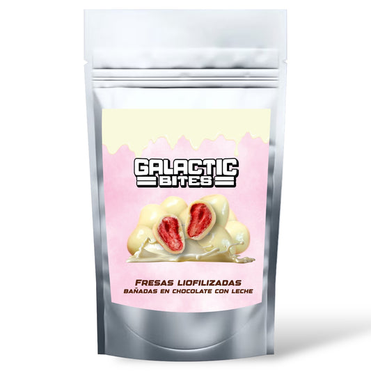 Fresas Liofilizadas Bañadas en Chocolate Blanco