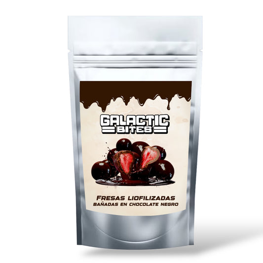 Fresas Liofilizadas Bañadas en Chocolate Negro